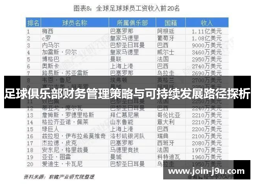 足球俱乐部财务管理策略与可持续发展路径探析