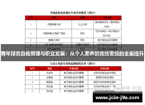 青年球员自我管理与职业发展：从个人素养到竞技表现的全面提升